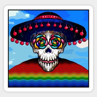 Day of the Dead Abstract Mariachi Calavera Skeleton Sticker